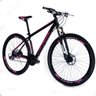 Bicicleta Venzo Aro 29 27V Camb Acera Susp com Trava Freio Hidráulico - PRETO E ROSA - 17 - 1
