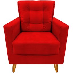 Kit 2 Poltronas Decorativa Tilly Vermelha - 3 Kit 2 Poltronas Decorativa Tilly Vermelha - 3
