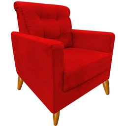 Kit 2 Poltronas Decorativa Tilly Vermelha - 2 Kit 2 Poltronas Decorativa Tilly Vermelha - 2