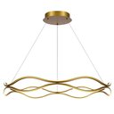Ver imagem 1 de Lustre Pendente Moderno Led 70w 3000k Dourado Fosco 80cm Bivolt Corso