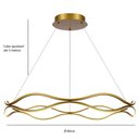 Ver imagem 5 de Lustre Pendente Moderno Led 70w 3000k Dourado Fosco 80cm Bivolt Corso