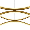 Ver imagem 3 de Lustre Pendente Moderno Led 70w 3000k Dourado Fosco 80cm Bivolt Corso