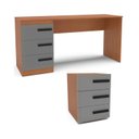 Ver imagem 1 de Conjunto de Escritório Escrivaninha 163cm e Mesa Auxiliar 40cm Valência Politorno Móveis