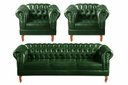 Ver imagem 1 de Kit Sofá Dom Pedro Chesterfield 3 Lugares + 2 Poltronas Decoração Sala Receção - Couríssimo Verde