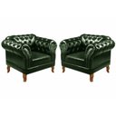Ver imagem 2 de Kit Sofá Dom Pedro Chesterfield 3 Lugares + 2 Poltronas Decoração Sala Receção - Couríssimo Verde