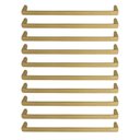 Ver imagem 1 de Kit 10 Puxadores de Gaveta Dourado Fosco 19,2cm Torralba Oeiras Alça Reta Móveis Balcões Armá