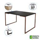 Ver imagem 3 de Mesa Industrial Base Ferro Cobre 137x90 Tampo Preto 4 Cadeiras Eiffel Madeira Assento Amarelo
