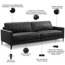 Ver imagem 3 de Sofá 4 Lugares para Sala Living Industrial 280cm Evo L06 Couro Preto - Lyam Decor