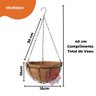 Vaso de Pendurar Fibra Coco Vaso Cuia Pendente Ferro 15cm - 4