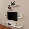 Rack para TV Kit 5 Peças Branco Suspenso Moderno - 3