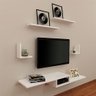 Rack para TV Kit 5 Peças Branco Suspenso Moderno - 1