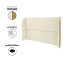 Ver imagem 2 de Cabeceira Estofada Ideal para Cama de King 190cm - Creme Whisky