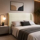 Ver imagem 1 de Cabeceira Estofada Ideal para Cama de King 190cm - Creme Whisky