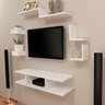 Kit Rack para TV 6 Peças Moderno para Sala Quarto (MDF) Branco - 3