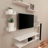 Kit Rack para TV 6 Peças Moderno para Sala Quarto (MDF) Branco - 2
