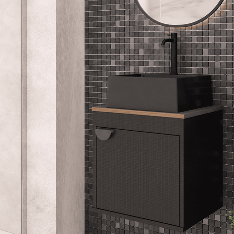 Gabinete Banheiro Armario Cuba Pia 100% MDF - Perugia 40 cm