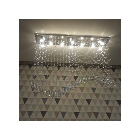 Belíssima Luminária de Cristal Para Escritório com 1 Metro de Altura Base de Inox Espelhada 1MX20CM
