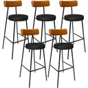 Ver imagem 1 de Kit 05 Banquetas Alta Bar Cozinha Sala De Jantar Milão L02 Couríssimo Whisky Preto - Lyam Decor