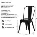 Ver imagem 7 de Kit 6 Cadeiras Tolix Iron Design Preta Aço Industrial Sala Cozinha Jantar Bar