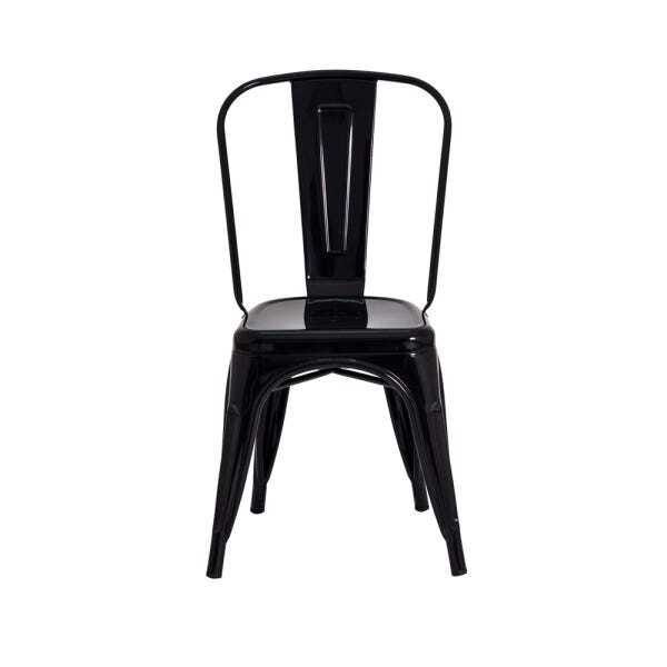 Kit 6 Cadeiras Tolix Iron Design Preta Aço Industrial Sala Cozinha Jantar Bar - 3