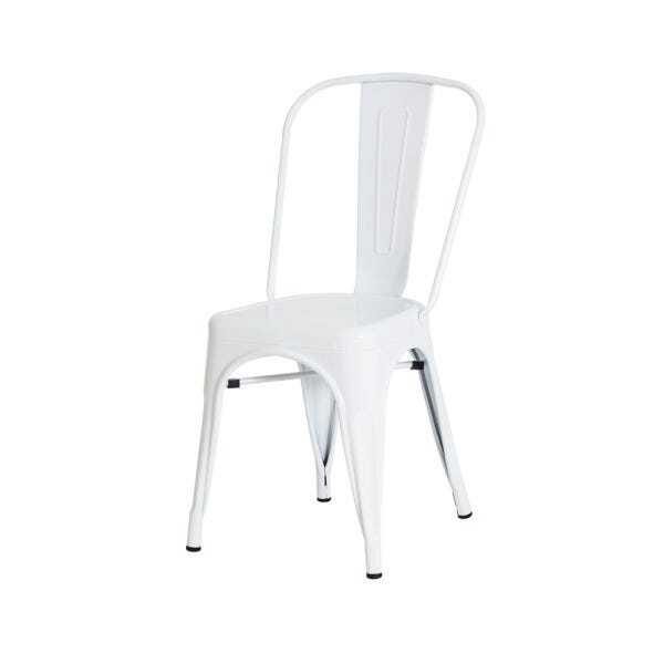 Kit 6 Cadeiras Tolix Iron Design Branca Aço Industrial Sala Cozinha Jantar Bar - 2