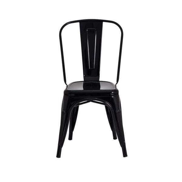 Kit 8 Cadeiras Tolix Iron Design Preta Aço Industrial Sala Cozinha Jantar Bar - 3