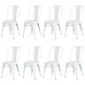 Kit 8 Cadeiras Tolix Iron Design Branca Aço Industrial Sala Cozinha Jantar Bar - 1