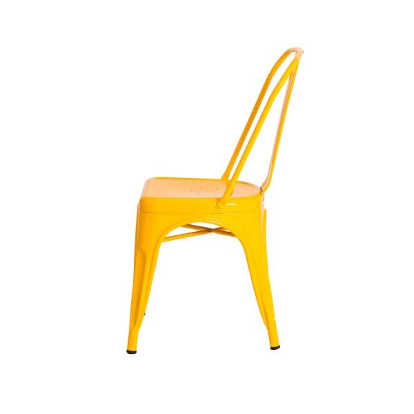 Kit 8 Cadeiras Tolix Iron Design Amarela Aço Industrial Sala Cozinha Jantar Bar - 4