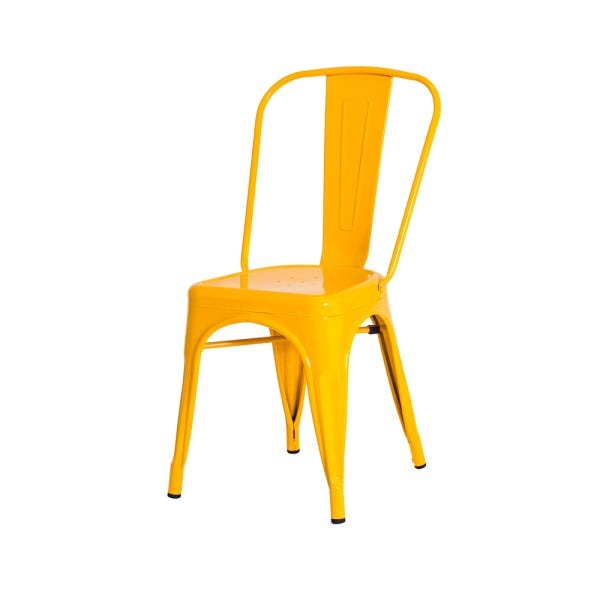 Kit 8 Cadeiras Tolix Iron Design Amarela Aço Industrial Sala Cozinha Jantar Bar - 2
