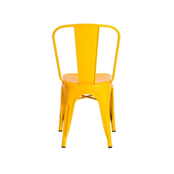 Kit 8 Cadeiras Tolix Iron Design Amarela Aço Industrial Sala Cozinha Jantar Bar - 5
