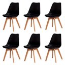 Ver imagem 2 de Kit 6 Cadeiras Polipropileno Leda Preta Base Wood La Mobilia: Design Sala de Jantar