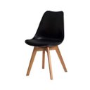 Ver imagem 3 de Kit 6 Cadeiras Polipropileno Leda Preta Base Wood La Mobilia: Design Sala de Jantar