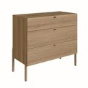 Ver imagem 2 de Cômoda 3 Gavetas Pé Madeira Artesano Oslo Marrom/Hanover