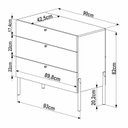 Ver imagem 3 de Cômoda 3 Gavetas Pé Madeira Artesano Oslo