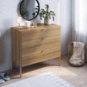 Ver imagem 1 de Cômoda 3 Gavetas Pé Madeira Artesano Oslo Marrom/Hanover