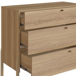 Cômoda 3 Gavetas Pé Madeira Artesano Oslo - 6