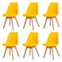 Ver imagem 1 de Kit 6 Cadeiras Leda Saarinen Design Amarela Sala Cozinha Jantar