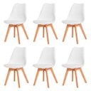 Ver imagem 1 de Kit 6 Cadeiras Polipropileno Leda Branca Base Wood La Mobilia: Design para Sala de Jantar