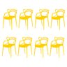 Kit 8 Cadeiras Allegra Amarela Sala Cozinha Janta - 1