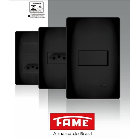 2 Tomadas 10A + 1 Interruptor Paralelo 16A Placa4X2 Habitat