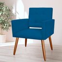 Ver imagem 2 de Kit 2 Poltronas Estofadas para Sala Comercial Camila Suede Azul Royal - Lm Decor
