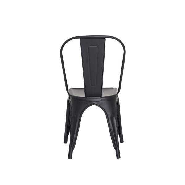 Cadeira Tolix Iron Design Preto Fosco Aço Industrial Sala Cozinha Jantar Bar - 4
