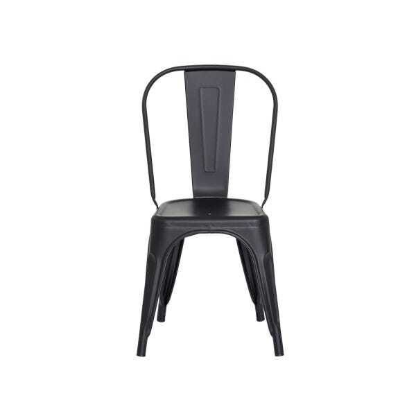 Cadeira Tolix Iron Design Preto Fosco Aço Industrial Sala Cozinha Jantar Bar - 2