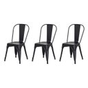 Ver imagem 2 de Kit 3 Cadeiras Tolix Iron Design Preto Aço Industrial Sala Cozinha Jantar Bar