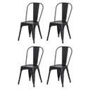 Ver imagem 2 de Kit 4 Cadeiras Tolix Iron Design Preto Aço Industrial Sala Cozinha Jantar Bar