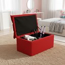 Ver imagem 1 de Puff Baú Opala Decorativo Organizador Quarto Infantil:vermelho