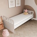 Ver imagem 1 de Cama Solteiro Mdf Branco com Cabeceira Anatômica Mobilistore