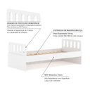 Ver imagem 4 de Cama Solteiro Mdf Branco com Cabeceira Anatômica Mobilistore