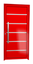 Ver imagem 1 de Porta Alumínio Lambril Premium c/Puxador e.Vermelho 100 Brimak