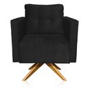 Ver imagem 4 de Kit 2 Poltronas Giratória Livia Suede Base de Madeira Ma30 - D’Rossi